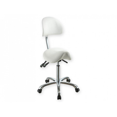 Sgabello ergo con schienale - bianco