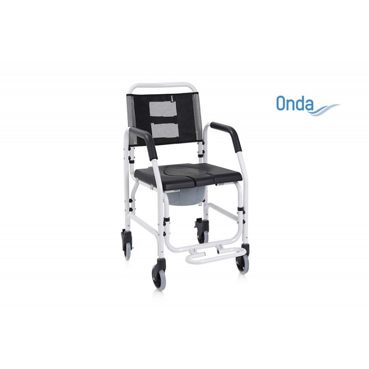 Douche et chaise de toilettes fixes avec 4 roulettes