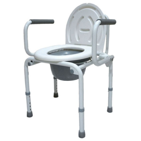 Silla de acero cómoda con reposabrazos plegables