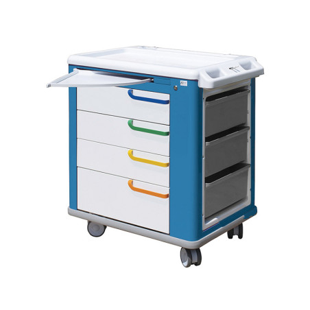 Multifunctionele trolley - standaard - wit/blauw