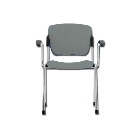 Silla apilable con reposabrazos - gris