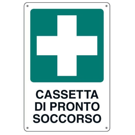 Kit de primeiros socorros com placa metálica