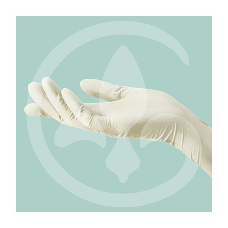 Natural latex glove, finely powdered with DOC vegetable starch - 100 pcs.