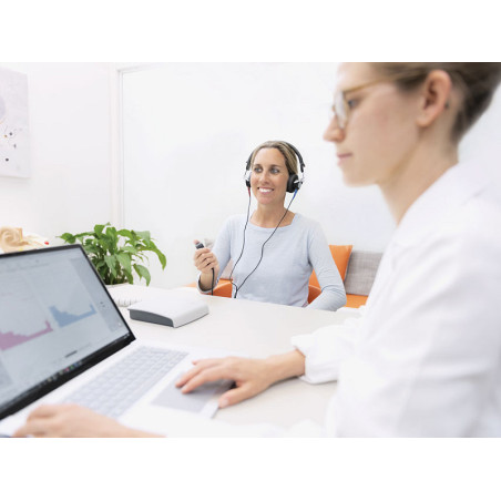 Kis beszéddiagnosztikai audiométer - levegő+csont+maszkolás - 1 darab.
