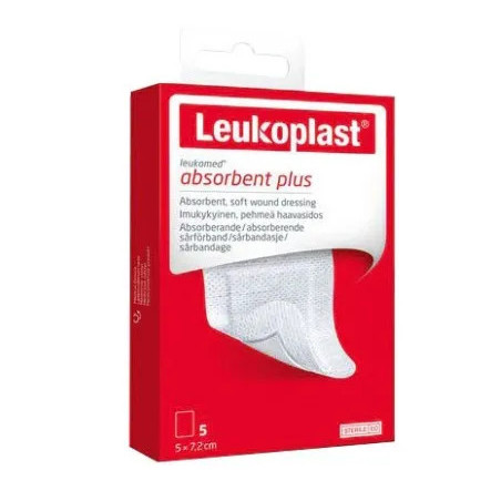 Leukoplast Leukomed 5 cerotti post operatori absorbent plus 5 cm x 7,2 cm 