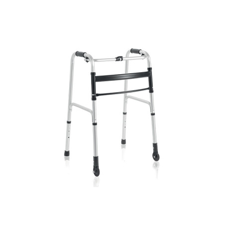 Opvouwbare rollator met vaste voorwielen diameter 7,6 cm