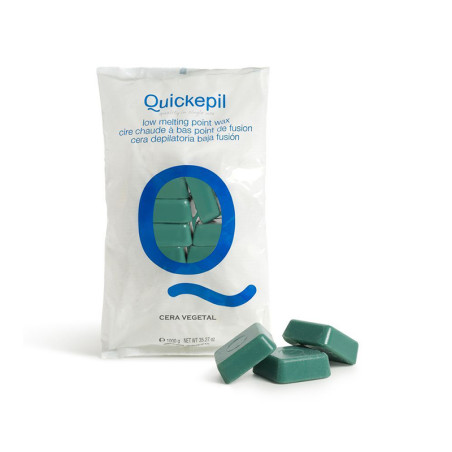 QUICKEPIL CIRE DÉPILATOIRE DURE SANS BANDES LÉGUME 1 KG VERT