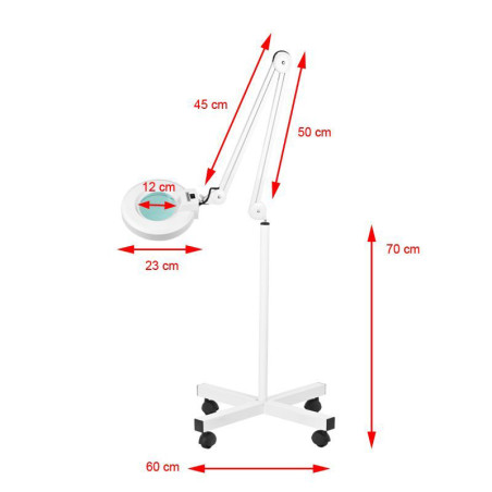S4 förstoringsglas + vitt stativ