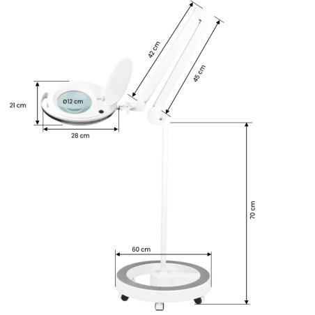 ELEGANTE 6027 60 LED SMD 5D förstoringslampa med stativ