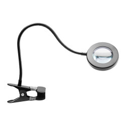 Lampada a led con anello a serpente per ingrandire la scrivania, nero
