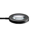 Lâmpada LED com anel de cobra para ampliar a secretária, preta