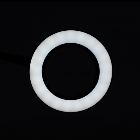 Lâmpada LED com anel de cobra para ampliar a secretária, preta