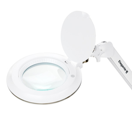 Lámpara con lupa ELEGANTE 6031 encimera LED 3D 60 SMD, intensidad de luz ajustable