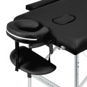 Balance Aluminiummassagebord 2 svarta segmenter