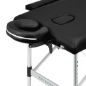 Balance Aluminiummassagebord 2 svarta segmenter