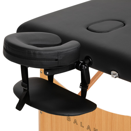 Balance Folding Massage Table Wooden 2 Segments Black