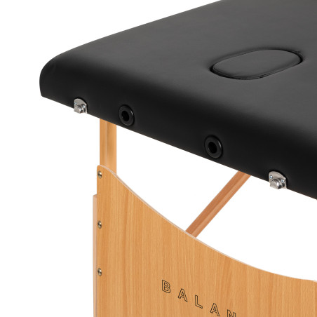 Balance Mesa de masaje plegable de madera 2 segmentos negros