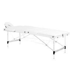 Balance Mesa de Massagem Dobrável de Alumínio 3 Segmentos Brancos