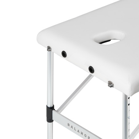 Balance Mesa de masaje plegable de aluminio 3 segmentos blancos