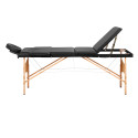 Balance Mesa de masaje plegable de madera 3 segmentos negros