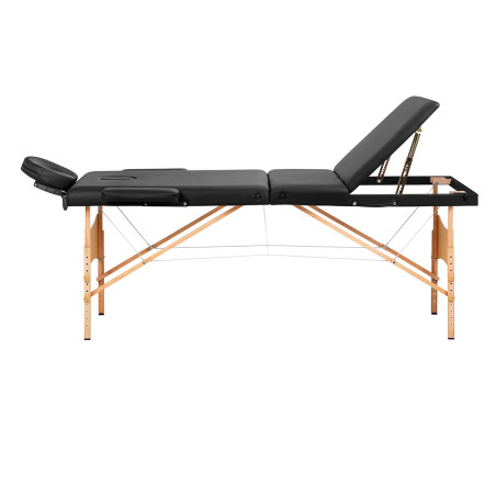 Balance Mesa de masaje plegable de madera 3 segmentos negros