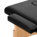 Balance Vikbart massagebord i trä 3 segment svart