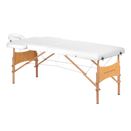 Balance Mesa de masaje plegable de madera 2 segmentos 190x70 blanco