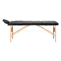 Balance Fold massagebord Træ 3 segmenter 190x70 sort