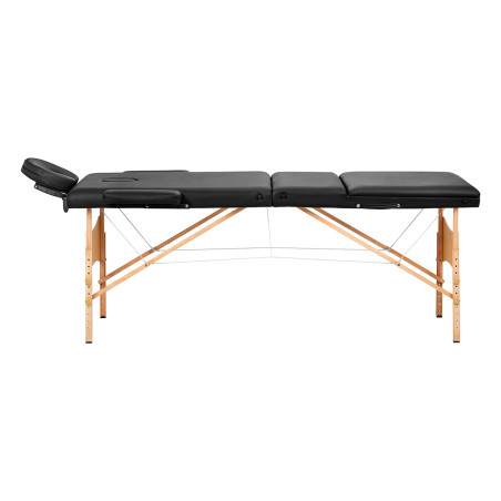 Balance Folding Massage Table Wooden 3 Segments 190x70 Black