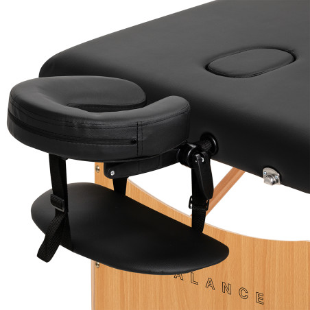 Balance Vikbart massagebord trä 3 segment 190x70 svart