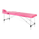 Balance Foldbart massagebord i aluminium 2 lyserøde segmenter