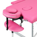 Balance Foldbart massagebord i aluminium 2 lyserøde segmenter
