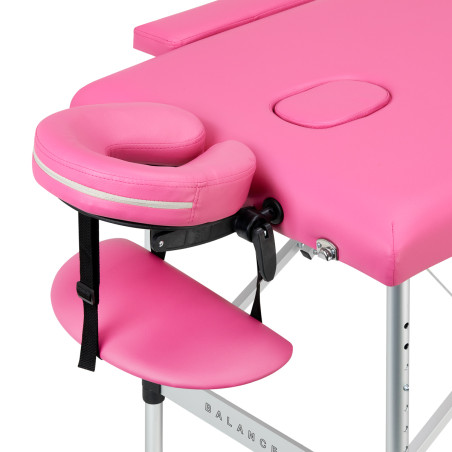 Balance Foldable Massage Table Aluminum 2 Pink Segments