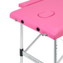 Balance Foldbart massagebord i aluminium 2 lyserøde segmenter