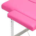 Balance Foldbart massagebord i aluminium 2 lyserøde segmenter
