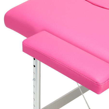 Balance Hopfällbar massagebord i aluminium 2 rosa segment