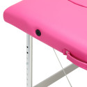 Balance Foldbart massagebord i aluminium 2 lyserøde segmenter