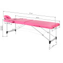 Balance Foldbart massagebord i aluminium 2 lyserøde segmenter