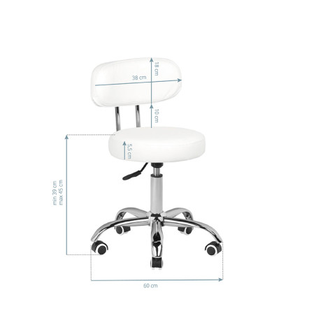 Tabouret Cosmétique pédicure A-007 Blanc