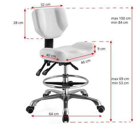 Tabouret cosmétiques A - Blanc 4299