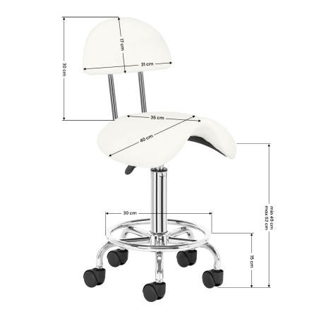 Sgabello cosmetico 6001 bianco