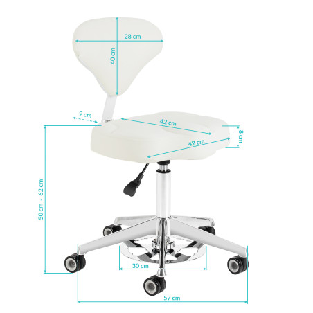 Stool AZZURRO 156-F white bump-up cosmetic