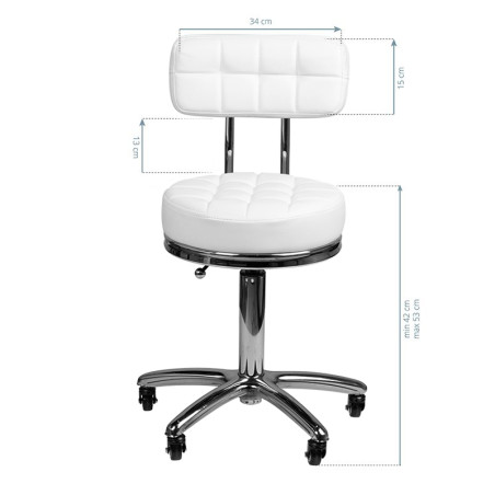 Taburete AM-877 cosmético blanco