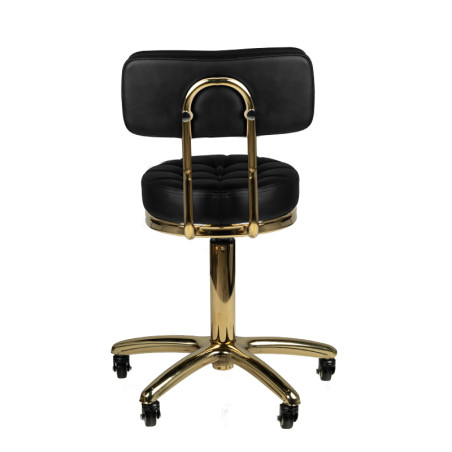 Taburet guld AM-961 sort kosmetik
