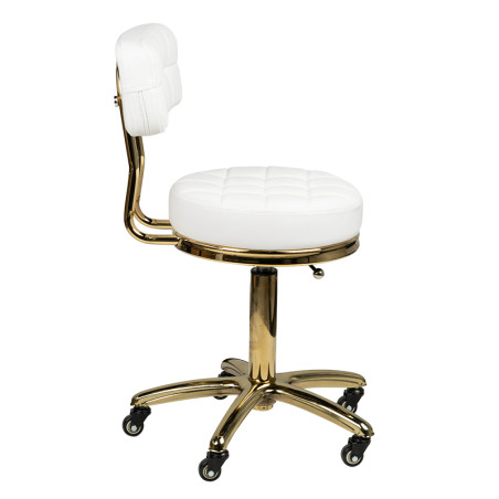 Sgabello cosmetico oro AM-961 bianco