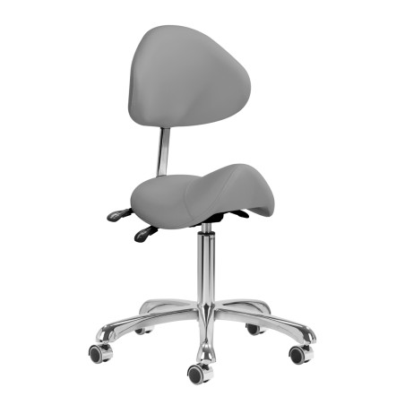 Sgabello da salone Giovanni 1004 grigio con base argentata