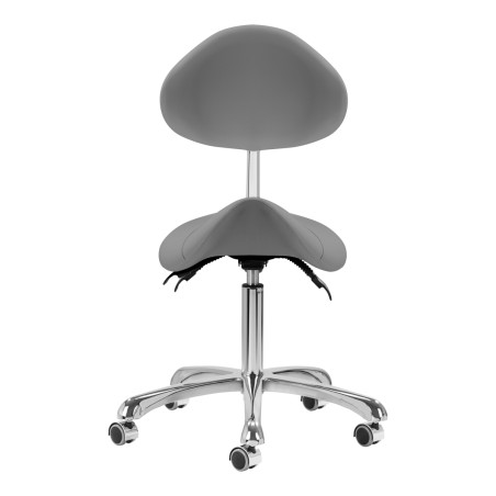 Sgabello da salone Giovanni 1004 grigio con base argentata