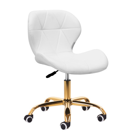 Tabouret cosmétique QS-06G or blanc
