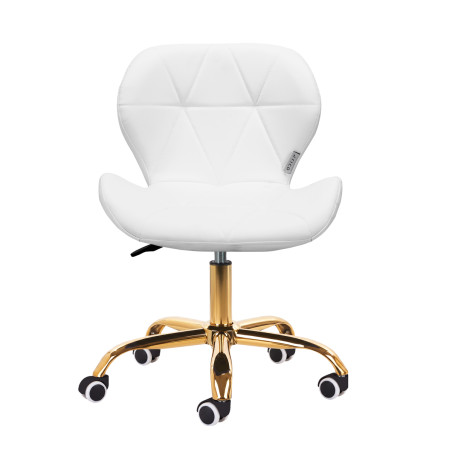 Tabouret cosmétique QS-06G or blanc