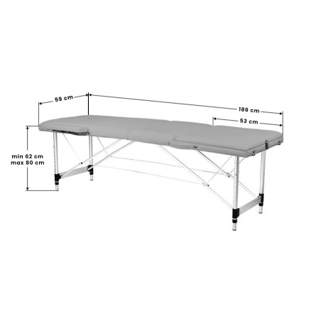 Balance Foldable Aluminum Massage Table 3 Segments Gray